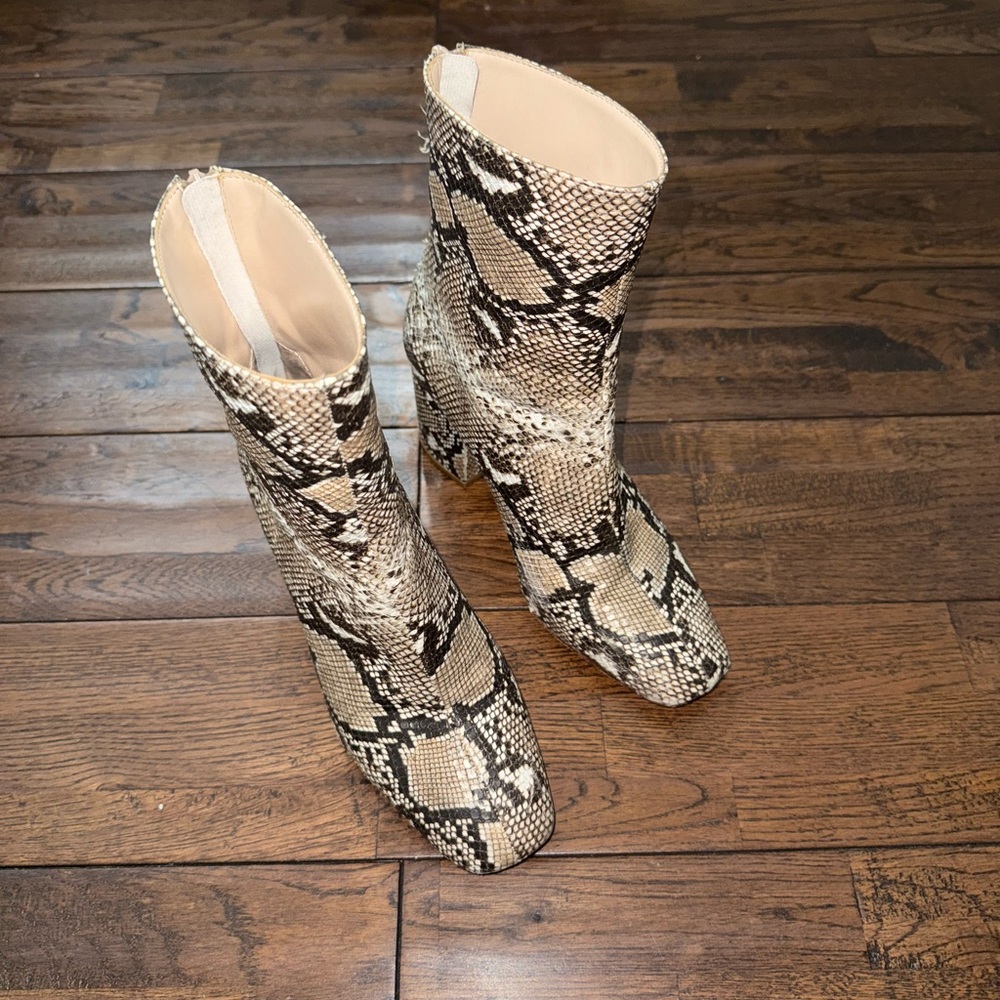RAYE Snakeskin Print Combat Boots